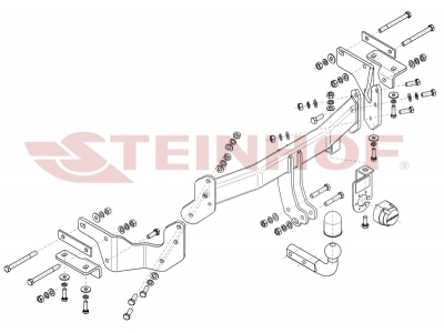 Фаркоп для Hyundai Santa Fe III (DM) 09/2012-2018, Kia Sorento II 11/2012-2020 условно-съемное крепление шара