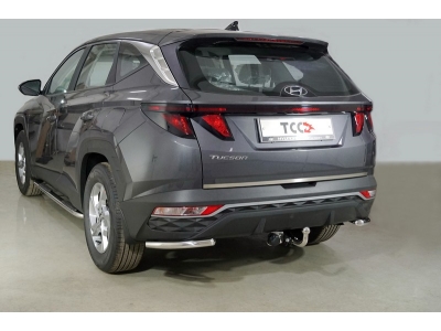 Защита задняя (уголки) 42,4 мм ТСС для Hyundai Tucson 2020 – н.в.