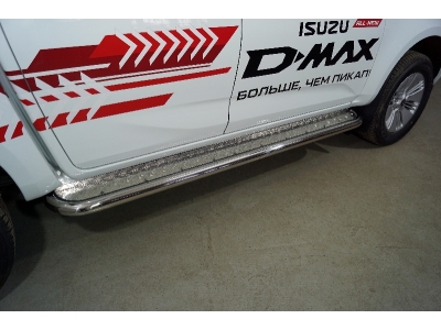 Пороги с площадкой 60,3 мм ТСС для Isuzu D-Max 2019 – н.в.