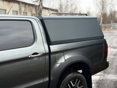 Кунг (алюминий Premium Grey) 2мм с рейлингами на крышу кунга (комплект Premium) для JAC T8 Pro 4WD 2.4T МКПП 2023-н.в.