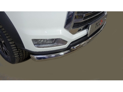 Защита передняя нижняя (двойная) 76,1/42,4 мм ТСС для JAC T8 Pro 2020 – н.в.