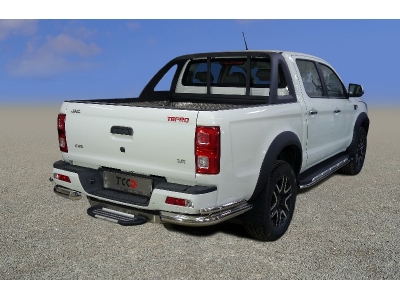 Защита задняя (уголки двойные) 76,1/42,4 мм ТСС для JAC T8 Pro 2020 – н.в.