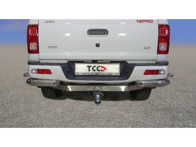 Защита задняя (уголки двойные) 76,1/42,4 мм ТСС для JAC T8 Pro 2020 – н.в.