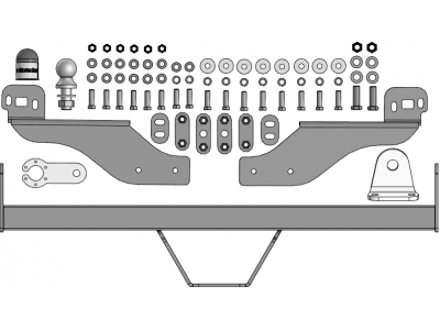 Фаркоп с оцинк. шаром для JAC T9 2024-н.в. фланцевое крепление шара