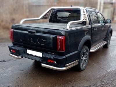 Защита заднего бампера "уголки" d-76+43 для JAC T9 2024-н.в.