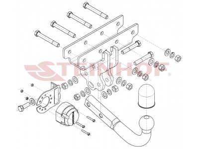 Фаркоп для Jeep Gladiator 01/2020-н.в. условно-съемное крепление шара