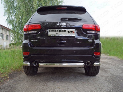 Защита задняя (центральная овальная) 75х42 мм ТСС для Jeep Grand Cherokee IV Рестайлинг 2013 – 2022