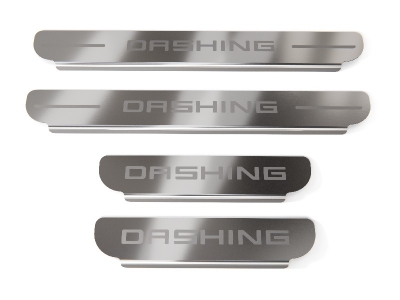 Накладки на пороги (лист шлифованный надпись Dashing) 4шт ТСС для  Jetour Dashing 1.5T 2WD 2022 – н.в.