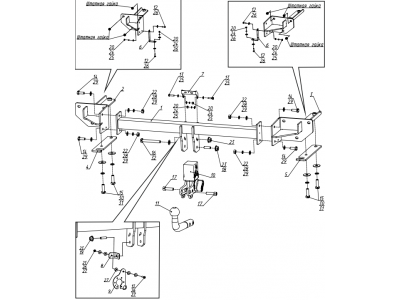 Фаркоп для Jetour X70 Plus 2023-н.в., Jetour X90 Plus 2023-н.в. быстросъемное крепление шара