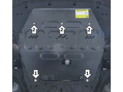 Усиленная защита картера двигателя, КПП (2 мм, сталь) для Kia K5 2020-н.в., Hyundai Sonata 2020-н.в.