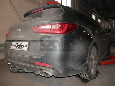 Фаркоп оцинкованный для Kia Optima SW универсал, кроме дизель, кроме гибрид 2015-2020 быстросъемное крепление шара