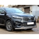 Защита переднего бампера радиусная двойная d-60+43 Технотек для Kia Sorento Prime 2018 – н.в.