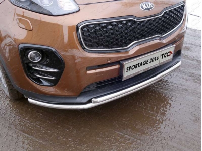 Защита передняя двойная 42-42 мм ТСС для Kia Sportage 2016-2018