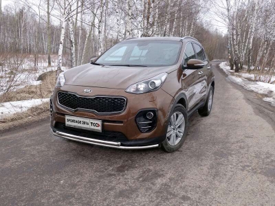 Защита передняя двойная 42-42 мм ТСС для Kia Sportage 2016-2018