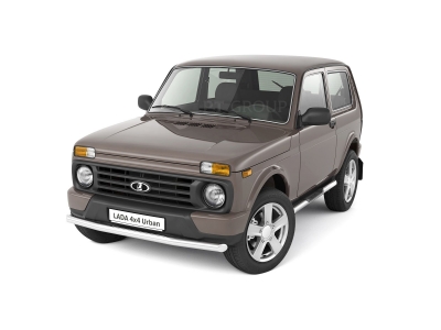 Защита порогов с накладками d=63 мм (НПС) для Lada 4x4 2121 1995-2020, Lada 4x4 Urban 2014-2020