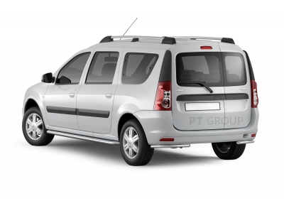 Защита порогов с алюм. площадкой d=51 мм (НПС) для Lada Largus 2012-н.в.