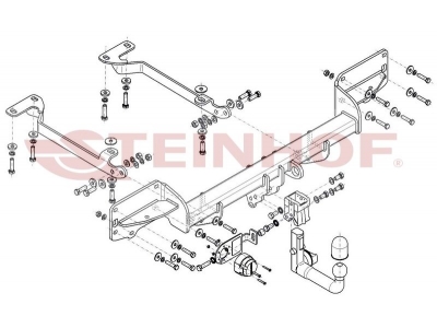 Фаркоп для Land Rover Range Rover Sport L494 2013-2022 вертикальное быстросъемное крепление шара на ключе
