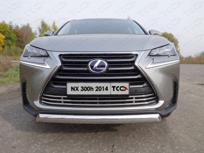 Защита передняя овальная 75-42 мм ТСС для Lexus NX-300h 2014-2017