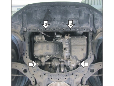 Усиленная защита картера двигателя, КПП (2 мм, сталь) для Mazda CX-5 2011-2017, 2017-н.в., Mazda 6 седан 2012-2022