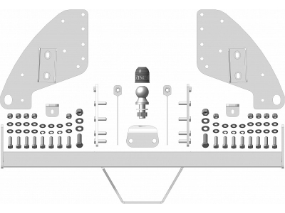 Фаркоп оцинкованный Mitsubishi L200 2007-2015 (кроме Long), L200 2015-2023, Fiat Fullback 2016-2019 фланцевое крепление шара