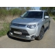 Защита передняя овальная 75х42 мм ТСС для Mitsubishi Outlander 2014-2015
