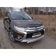 Защита передняя овальная 75х42 мм ТСС для Mitsubishi Outlander 2015-2018