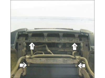 Усиленная защита радиатора (2 мм, сталь) для Mitsubishi Pajero IV 2006-2012, 2012-2020