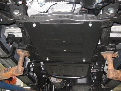 Защита КПП и РК (2,5 мм, сталь) для Mitsubishi L200 Triton 2015-2023 (V = 2.4TD MT/AT), Mitsubishi Pajero Sport III 2016-н.в. (V = 2.4TD MT/AT; 3.0 MT/AT Super Select