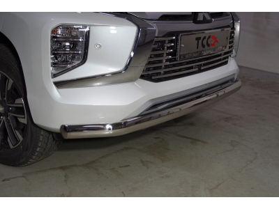 Защита передняя нижняя (овальная) 75х42 мм ТСС для Mitsubishi Pajero Sport III Рестайлинг 2019 – н.в. 