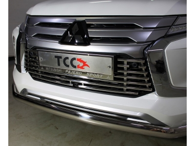 Решетка радиатора 16 мм ТСС для Mitsubishi Pajero Sport III Рестайлинг 2019 – н.в.