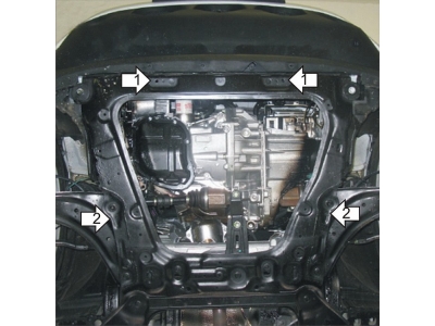Усиленная защита картера двигателя, КПП (2 мм, сталь) для Nissan Juke 2010-2013, 2013-2019