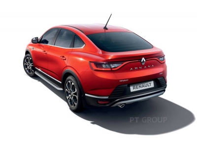 Защита порогов с алюм. площадкой d=51 мм ИСКРА (ППК) для Renault Arkana 2019-2022