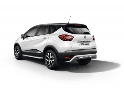 Защита порогов с алюм. площадкой d=51 мм (НПС) для Renault Kaptur 2016-2022