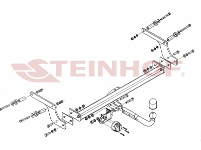 Фаркоп для Renault Duster 2WD, 4WD 2010-2015, 2015-2021, Renault Duster 2 2021-2022, Nissan Terrano 2014-2022 условно-съемное крепление шара