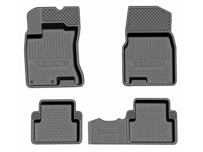 Коврики салона Rezkon резиновые 4 штуки для Nissan Qashqai 2007-2014