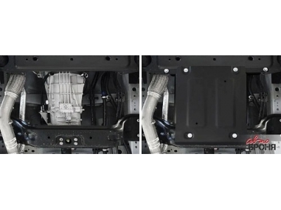 Защита КПП + комплект крепежа, АвтоБРОНЯ, Сталь для Sollers Atlant 2022-, V - 1.9D, 2.7D