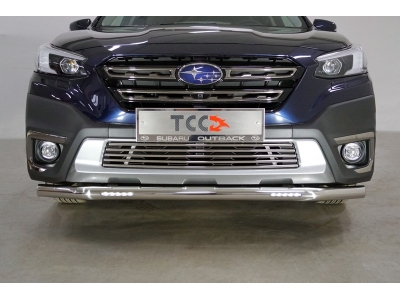 Защита передняя нижняя (с ДХО) 60,3 мм ТСС для Subaru Outback VI Рестайлинг 2022 – н.в.