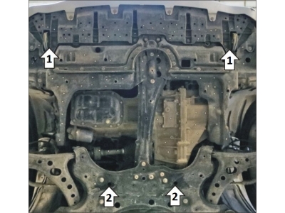 Усиленная защита картера двигателя, КПП (2 мм, сталь) для Toyota Noah 2014-2021, Toyota Esquire 2014-2021