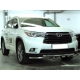 Защита переднего бампера d-60 с доп.накладками для Toyota Highlander 2014-2016
