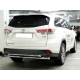Защита заднего бампера радиусная двойная d-60+53 для Toyota Highlander 2014-2016