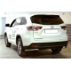 Защита заднего бампера "уголки" одинарные d-60 для Toyota Highlander 2014-2016
