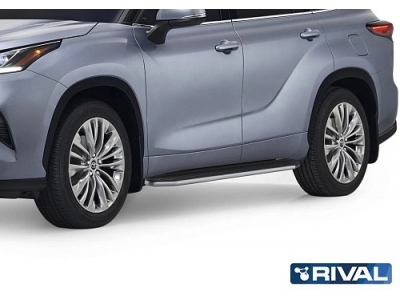 Порог-площадка "Premium" A180ALP Rival + комплект крепежа для Toyota Highlander 2020-н.в.
