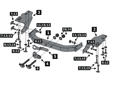 Фаркоп для Toyota Land Cruiser Prado 150 Black Onyx 2020-2023 фланцевое крепление шара