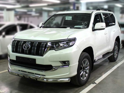 Защита переднего бампера  d-76 с доп.накладками для Toyota Land Cruiser Prado 150 STYLE 2019 – н.в.