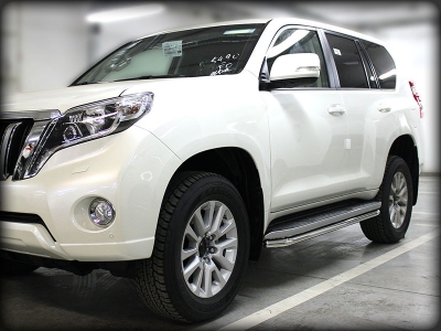 Пороги (обвод штатного порога, под порог) d-53 для Toyota Land Cruiser Prado 150 STYLE 2019 – н.в.