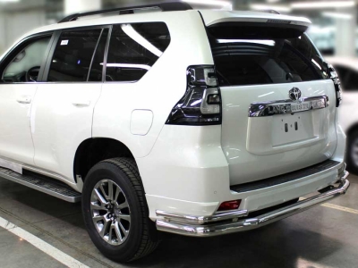 Защита заднего  бампера  "волна" d-76+43 для Toyota Land Cruiser Prado 150 STYLE 2019 – н.в.