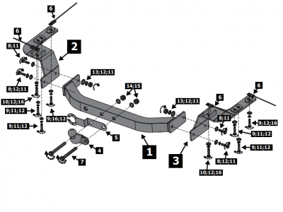 Фаркоп Toyota Land Cruiser 200 (кроме Executive, TRD) 2007-2021, Lexus LX 2007-2022 фланцевое крепление шара