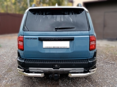 Защита заднего бампера "уголки" d-76+43 для Toyota Land Cruiser Prado 250 2023-н.в. ДИЗЕЛЬ