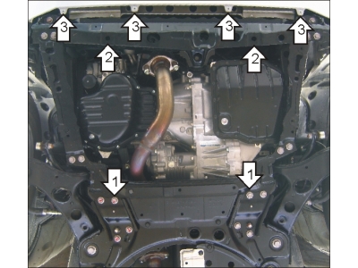 Усиленная защита картера двигателя, КПП (2 мм, сталь) для Toyota Vanguard 2007-2013, Toyota RAV4 2005-2009, 2009-2013