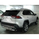Защита заднего бампера радиусная двойная d-60+53 для Toyota RAV-4 2019 – н.в.